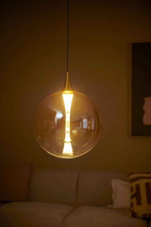 Lucide GISELA - Pendant light - Ø 30 cm - LED Dim. - 1x9,4W 2700K - Amber - Premium - atmosphere 4